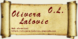Olivera Lalović vizit kartica